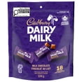 thumbnail image 1 of CADBURY DAIRY MILK, Milk Chocolate Bars, Bag of 18 x 18 g Mini Chocolate Bars, CADBURY Milk Chocolate Mini Bars, 324 g, 1 of 8