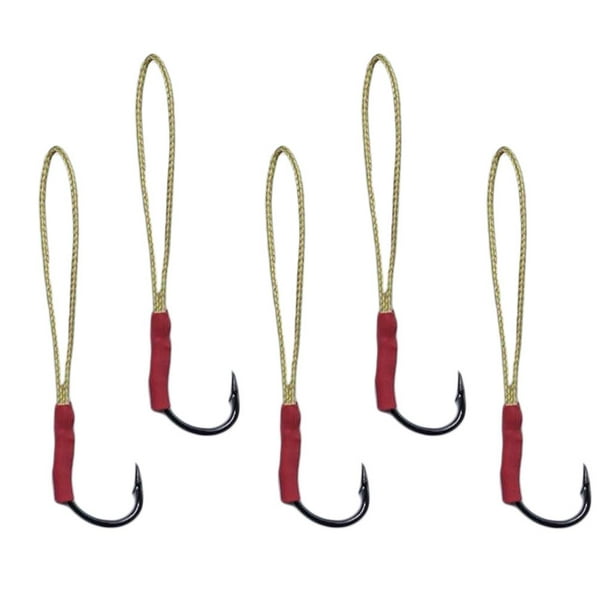 5Pcs Fishing Assist Hooks With PE Line &Braid Assist Cord Butterfly  10-Sizes 01