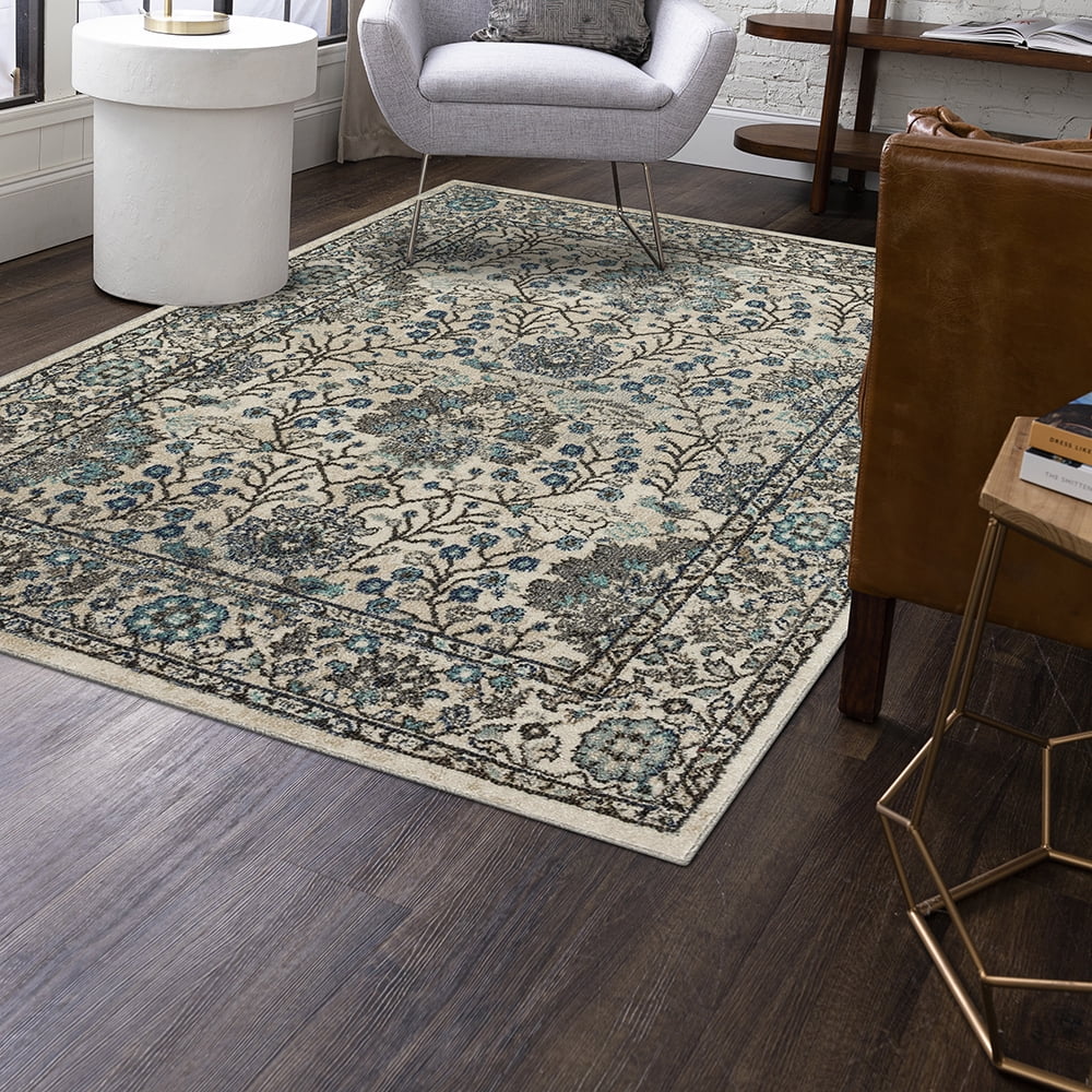Mohawk Home Warrens Indoor Floral Area Rug, Blue, 5'3" x 8'