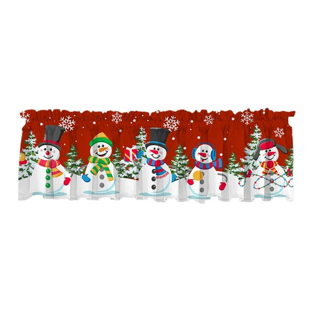 Christmas Window Decorations, Exquisite Festive Style Polyester Drapery Curtain for Home Holiday Scene Arrangement