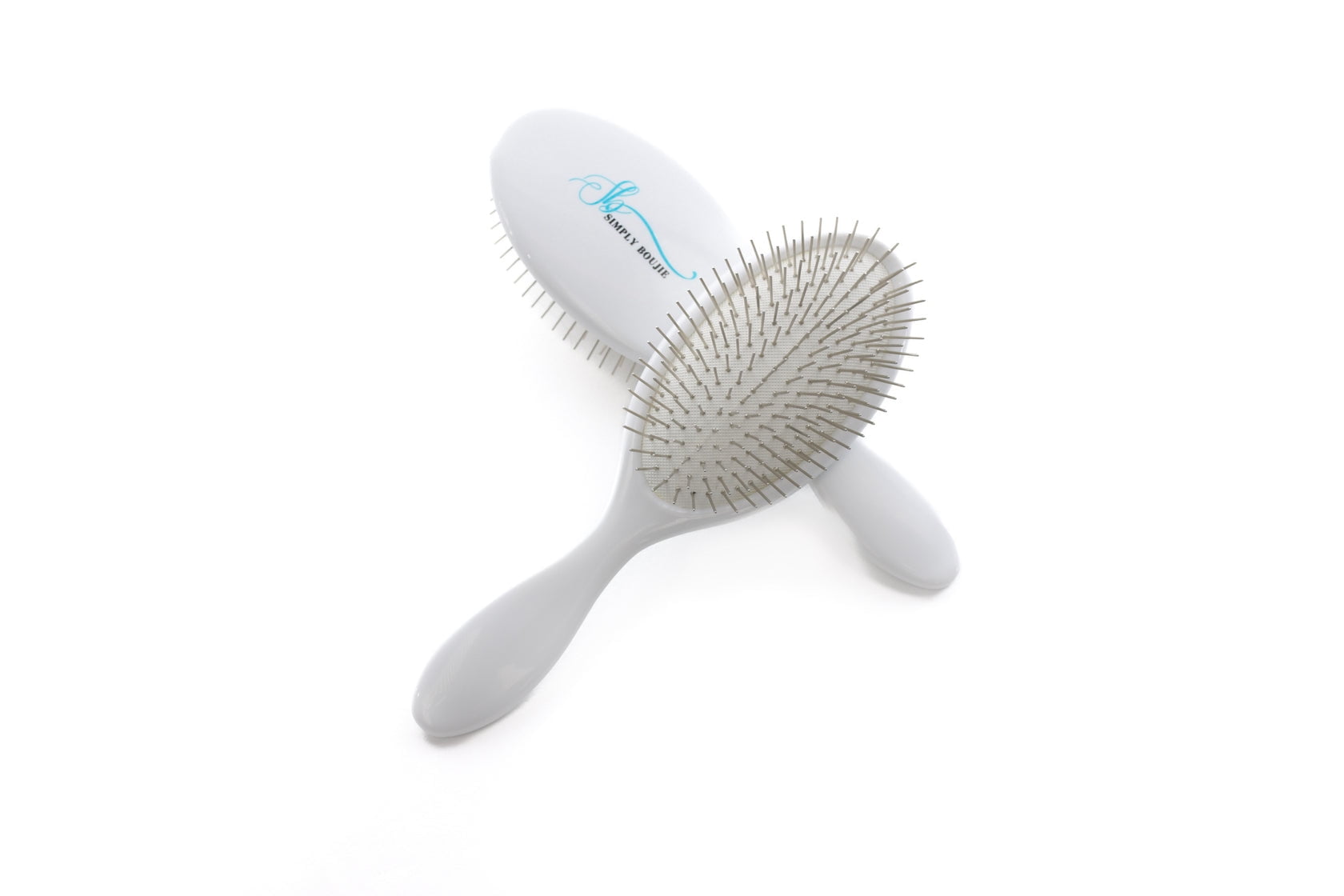 Simply Boujie Polymer Natural Bristle Oblong Detangling Hair Brush, Detangling, White