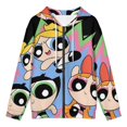 thumbnail image 3 of The Powerpuff Gi-rls Jacket Casual Oversized Hoodie Stylish Zipper Hooded Sweatshirt Warm Loose Outerwear L, 3 of 8