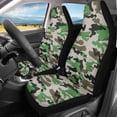 thumbnail image 2 of XYZCANDO Durable 2-Pack Front Car Seat Covers With Green Camo Pattern - Breathable Washable All-Season Vehicle Interior Protection, 2 of 10