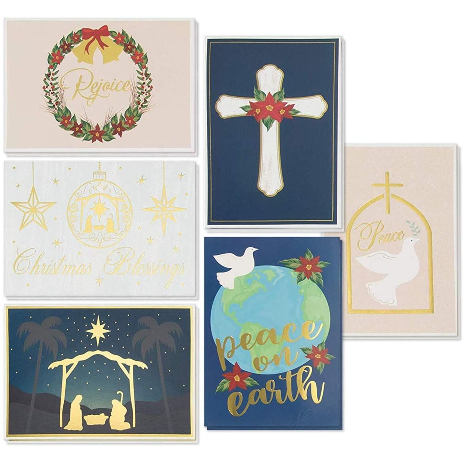 One NEW Religious Christmas Card & Envelope Peace on Earth 3 Kings 