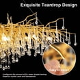 thumbnail image 5 of Crystal Chandelier for Dining Room - 63in Modern Farmhouse Crystal Gold Chandelier, Raindrop Tree Branch Chandeliers for Living Room, Bedroom, Entryway, Foyer, High, 5 of 8