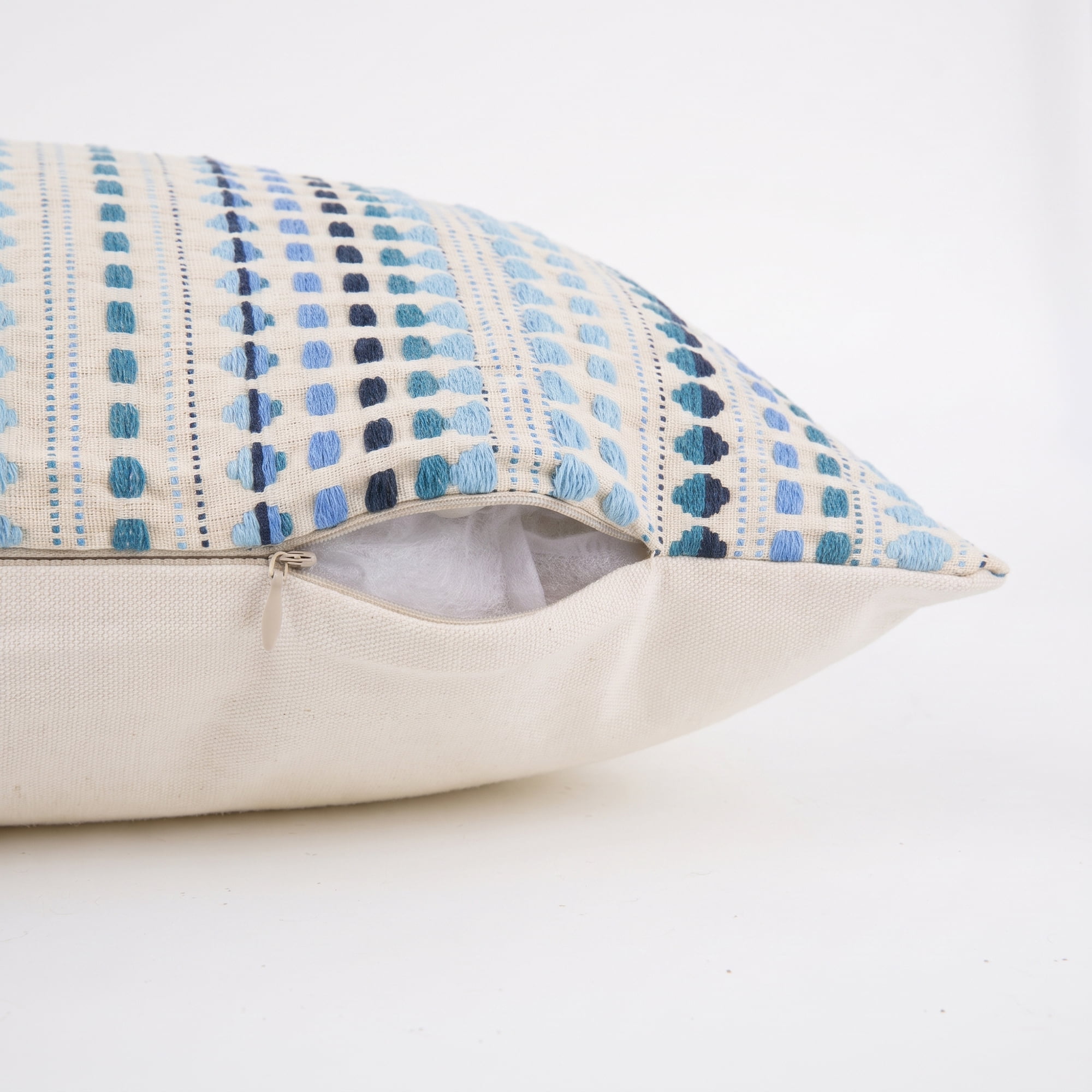 Unique Bargains Chenille Geometric Throw Pillow Covers 2 Pc Striped Cases Blue 20"x12"