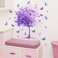 thumbnail image 5 of Purple Wall Decals Tree Butterfly Decorative Stickers Vinyl Peel and Stick Wall Art Murals for Living Room Bedroom, 5 of 7