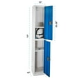 thumbnail image 2 of AdirOffice - Locker - 2 doors - 2 hooks - solid steel - blue (pack of 4), 2 of 13