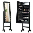 thumbnail image 2 of Gymax Full Length Mirror Jewelry Organizer Vanity Box with 18 LED Lights, Black, 2 of 7