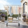 thumbnail image 3 of LZNIOZ 660 lbs Heavy Duty Clothes Rack, Garment Rack with Wheels and 2 Mesh Shelves, Stainless Steel Clothing Racks for Hanging Clothes Organizer , 66"L×71"H×17"W, 3 of 11