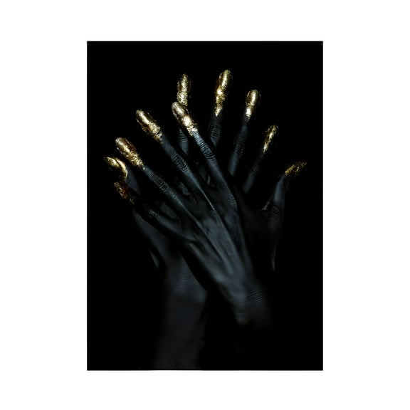 LAMIRO African Art Canvas Wall Art,12x16" Black and Gold Abstract Beauty Women Portrait Picture Prints Wall Decor,Modern Art Deco for Living Room Bedroom Home Decor