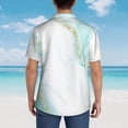 thumbnail image 4 of Qekee Gold Lines Marble Watercolor Print Hawaiian Shirt for Men Short Sleeve Button Down Shirts Beach Tropical Casual Shirts,3X-Large, 4 of 7