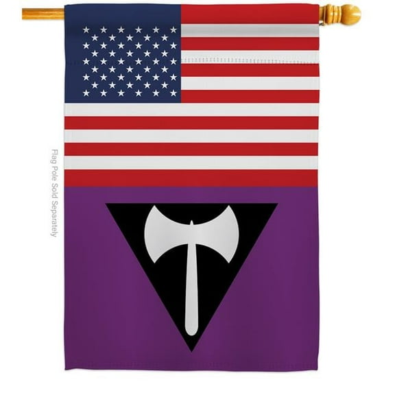 Americana Home & Garden H148037-BO US Labrys Pride Support 28 x 40 in. Double-Sided Decorative Vertical House Flags for Decoration Banner Garden Yard Gift