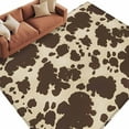 thumbnail image 3 of Cow Print 6x9 Area Rugs, Farmhouse Beige Brown Animal Prints Vintage Non-Skid Rubber Backing Large Rectangle Rugs - Living Room Bedroom Home Office, Indoor Floor Mat Carpets Washable Rug, 3 of 9
