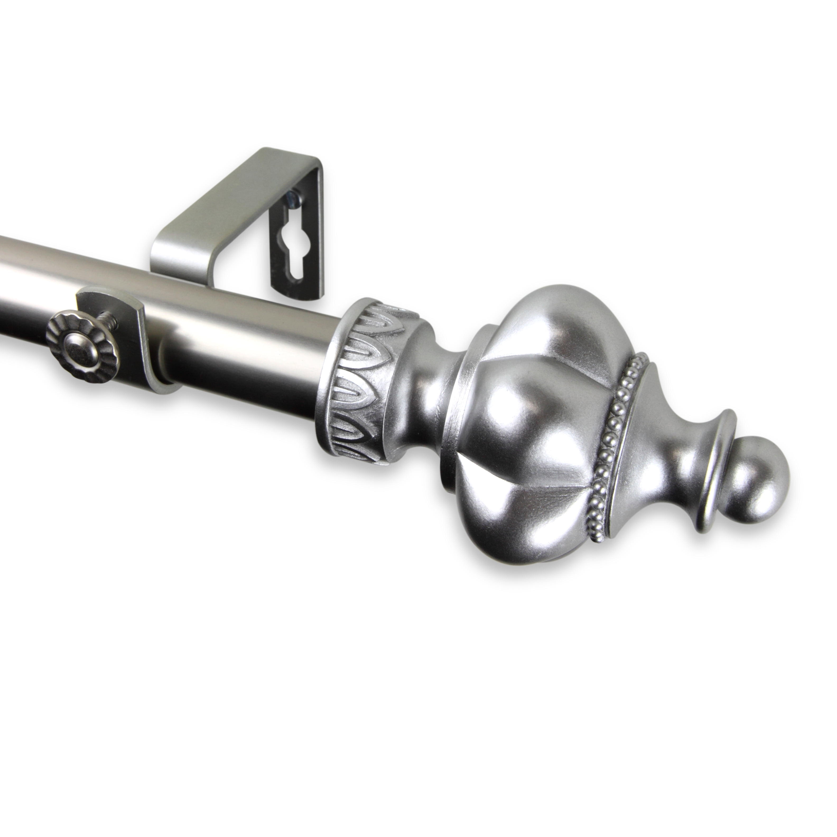 1" Dia Adjustable Erika Double Curtain Rod 48-84 inch Satin Nickel