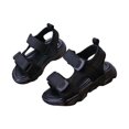 thumbnail image 4 of LIIPEE Girls Boys Sandals Summer Casual Solid Color Double Adjustable Strap Open Toe Non- Soft Sole Sports Everyday Wear Shoes Girls Leisure Indoor Outdoor Walking Beach Sandal,Black,1-2 Years, 4 of 4