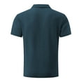 thumbnail image 3 of Bosanter Mens Shirt Easy Care Solid Short Sleeve Polo Shirt, Dark Blue XL, 3 of 5