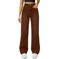 thumbnail image 3 of Women's High Waist Straight Leg Jeans, 2026 Baggy Wide Leg Denim Pants, Y2K Stretch Relaxed Fit Jeans for Retro Fashion, Streetwear and Daily Casual Brown M, 3 of 8