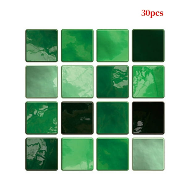 Wosthever 30 Uds. De azulejos de mosaico de simulación, pegatina de pared para armario de cocina, papel tapiz 3D, papel tapiz impermeable para cocina y Decoración del hogar MSC065 Wosthever HA001828-06