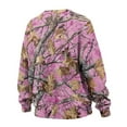 thumbnail image 6 of Yuyamidu Pink Camo Hunting Womens Ladies Oversized Long Sleeve Sweatshirts Women's Fashion Hoodie Sweatshirts Round Neck Casual Pullover with Pockets Tops Lightweight Shirt Fishing Golf Yoga Clothes, 6 of 7