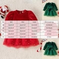 thumbnail image 4 of Wxirdrow Girl's Velvet Neck Long Sleeve Party Dress Toddler Girls' Long-Sleeve Dress Princess Tutu Tulle Dress Xmas Red,3-4 Years, 4 of 9