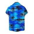 thumbnail image 6 of Men's Hawaiian Beach T Shirts Lapel Button Down Short Sleeve Shirts Men's Summer Casual Printed Turndown Lightweight Cool Comfy Vacation Tee Shirt Blouses, 6 of 6