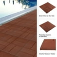 thumbnail image 4 of Pure Garden Rubber Deck Tiles 8-Pack - 28SQFT Outdoor Flooring Pavers, Red, 4 of 17