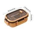 thumbnail image 3 of Btomtd Portable Plastic Bento Box with Partition Integrated Offering Light Food Lunch Box for Multi Functional Meal Use, Brown, 3 of 6