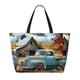 thumbnail image 2 of Fotbe Vintage Truck Farm Scene Bolsa de Viaje para Playa - Resistente al Agua, Bolsa Tote de Gran Capacidad y Ligera con 7 Bolsillos para Mujeres y Hombres, 2 of 7
