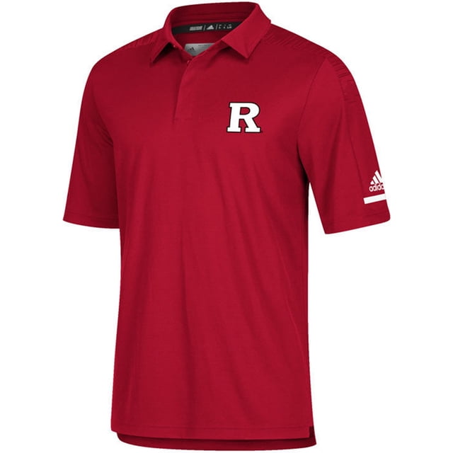 Adidas Rutgers University Coach - Polo de rugby para hombre, color rojo, mediano