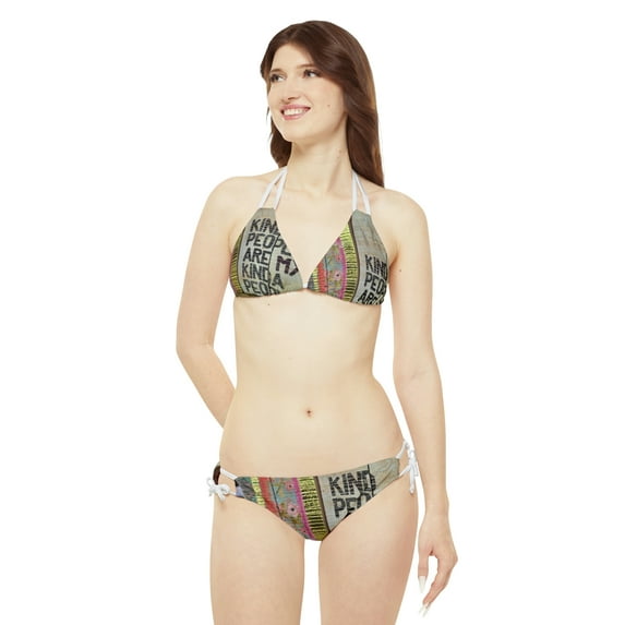 'Kind People' Strappy Bikini Set (AOP)