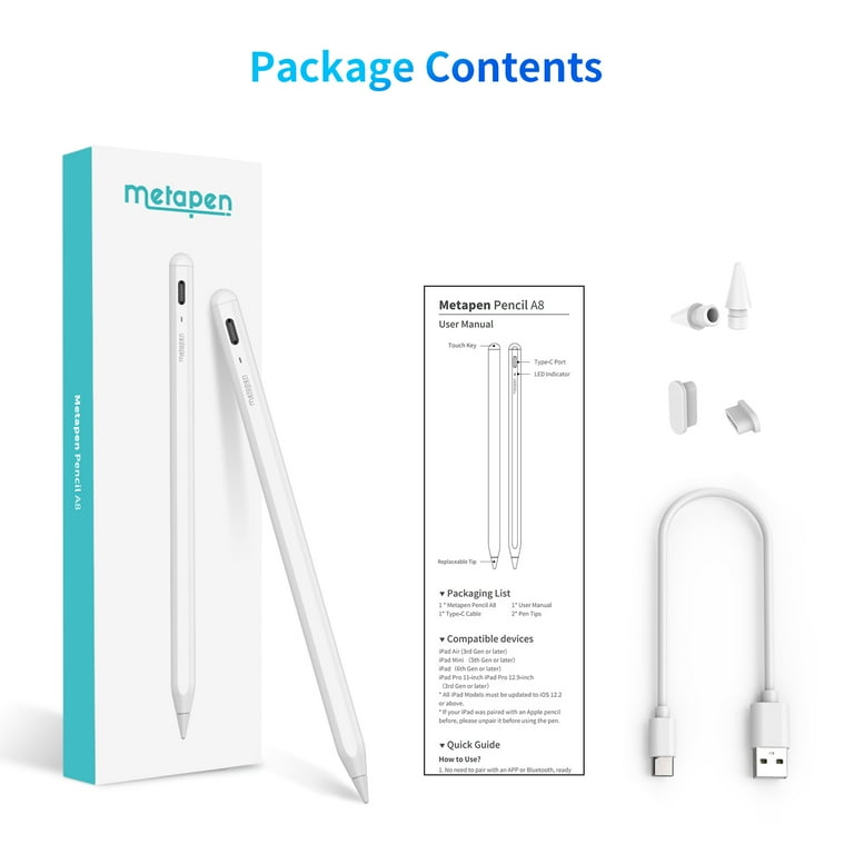 Metapen iPad Stylus, Fast Charge, Tilt Function, Smooth Metapen iPad Stylus, Fast Charge, Tilt Function, Smooth