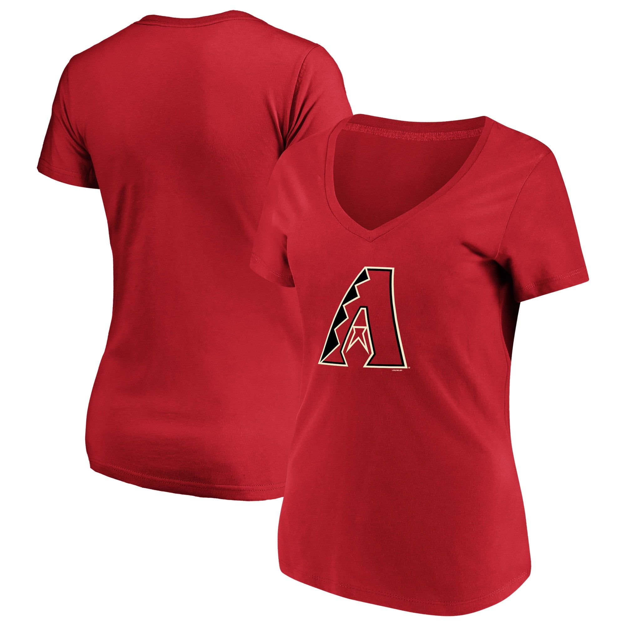 Arizona Diamondbacks Women s Red V Neck T Shirt by Majestic in Honduras at HNL 1034 Rating 5