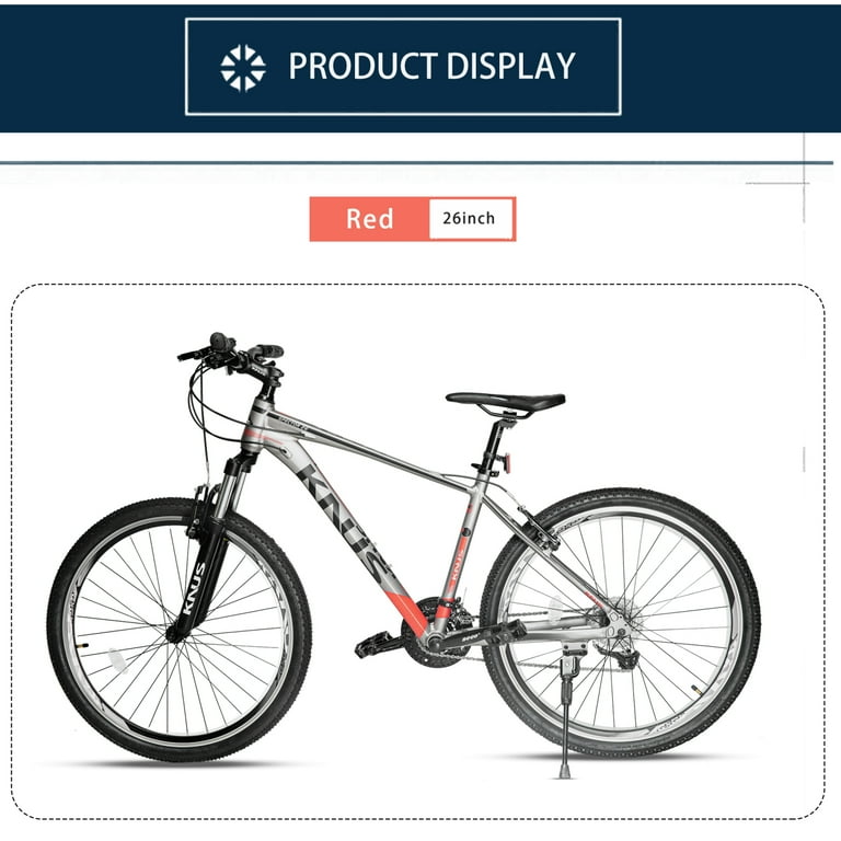 Mens Mountain Bike Front Suspension 27 Speed 26 Inch Wheels 17 Inch Aluminum Frame Three colors