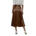 thumbnail image 4 of Women's Midi Skirts Silky Satin Flowy High Waist A Line Skirts Elegant Formal Work Business Flared Skirts, M, 4 of 5
