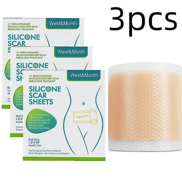 láminas de silicona para cicatrices, parches, cinta reparadora de cicatrices indolora, rollo de tiras para eliminar cicatrices de forma eficaz, para cirugía de cesárea, quemaduras y acné.