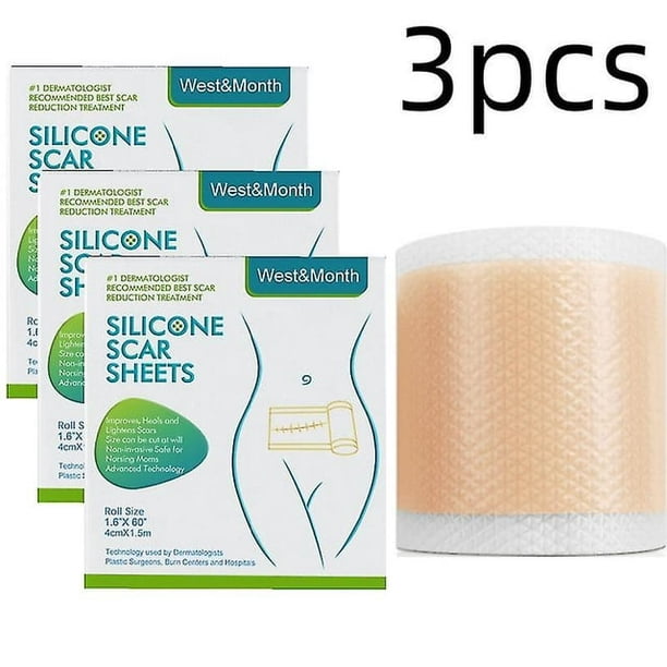láminas de silicona para cicatrices, parches, cinta reparadora de cicatrices indolora, rollo de tiras para eliminar cicatrices de forma eficaz, para cirugía de cesárea, quemaduras y acné.
