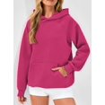 thumbnail image 4 of Womens Oversized Hoodies Waffle Sweatshirts Fall Fashion Pullover Sweaters Winter Clothes Red XXL, 4 of 8