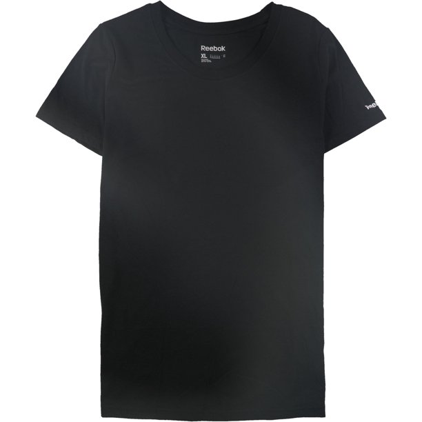 Reebok Solid Basic - Camiseta para mujer, color negro, talla mediana