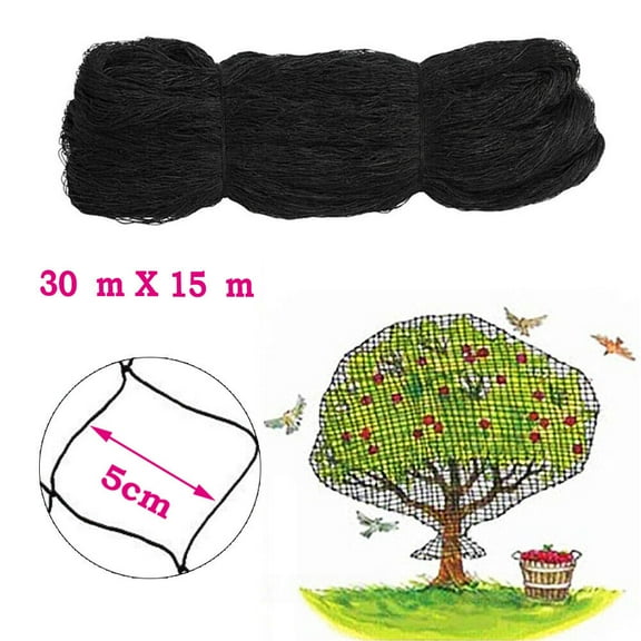 100x50ft Anti Bird Netting Poultry Fish Aviary Game Multi-Net 2 inch Mesh Nylon Black