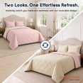 thumbnail image 3 of Loomsnest 3-Piece Full/Queen Comforter Set, All Season Duvet Insert, Soft, Lightweight, Diamond Stitched, Reversible Down Alternative Comforter (Pink & Beige), 3 of 7