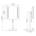 thumbnail image 2 of ALFI brand ABM8FLED-PC Polished Chrome Tabletop Square 8" 5x Magnifying Cosmetic Mirror with Light, 2 of 11