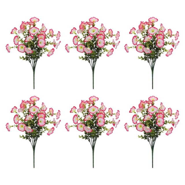6PC Outdoor Artificial Flowers Realistic And Morning For Outdoor Decor And Arrangements