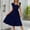 Navy, variant on Casual Womens Dresses V Neck Fall Dresses for Women 2024 Casual Fashion Solid Color Short Dresses,Fit & Flare Comfy A-line Dresses Orange M