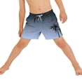 thumbnail image 4 of Zpanxa Kids Shorts Polyester Spandex Print Pattern with Drawstring Elastic Waistband Casual Swim Trunks 8-9 Years, 4 of 7