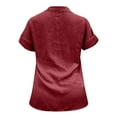 thumbnail image 5 of Women's Shirts Summer Loose Blouses Cotton And Lapel Rolled Short Sleeve Button Shirt Tee Shirt, 5 of 5