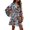 Sage, variant on Women's Ruffled Printed Surplice Mini Dress with Half Sleeves Tie Front Flowy Hem 100% Polyester Fabric Casual