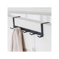 thumbnail image 1 of Over The Door Hook Organizer Rack, Metal Coat Hanger Door 5 Hooks Hanger Black, 1 of 5