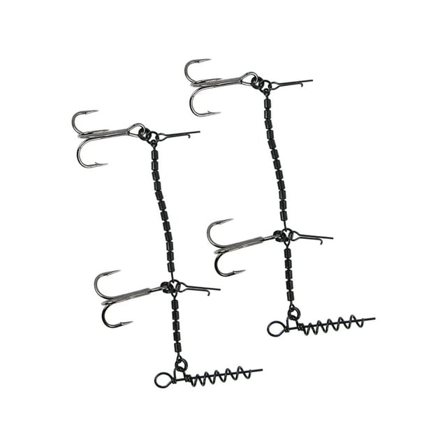 ZheElen Premium Fishing Platform System Heavy Stinger Pike Rig Corkscrew For Popular Spins Durable. With Large Sardines 2pcs