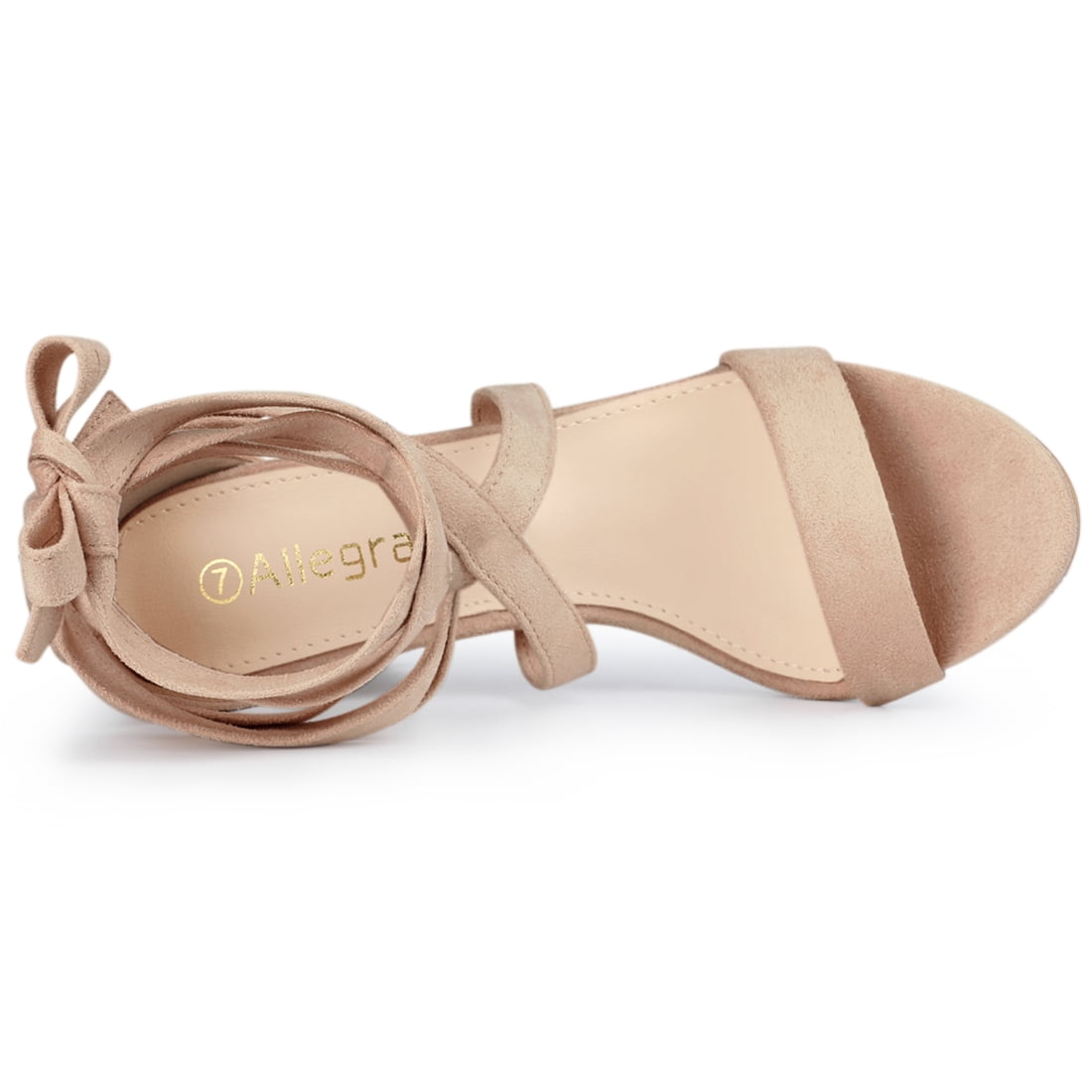 DARING DIVA Stylish Women's Lace Up Block Heels Sandals Nude 8